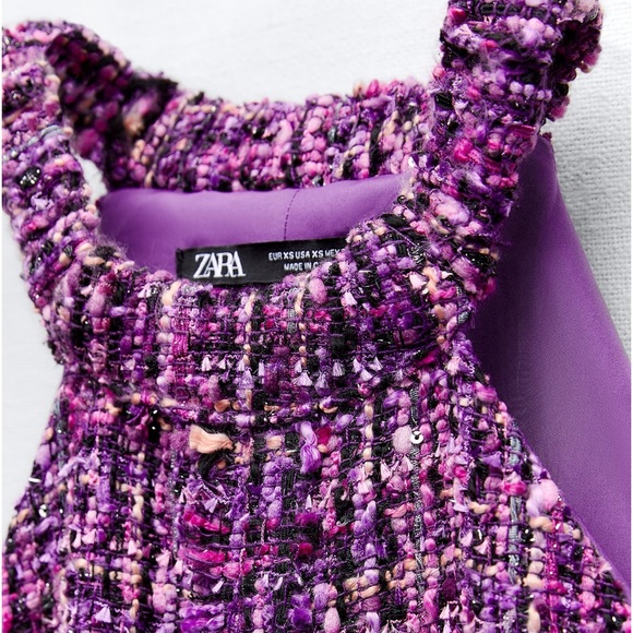 ZARA TEXTURED HALTER PINAFORE DRESS - Picture 6 of 10